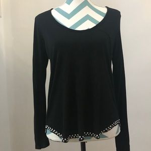 Wilfred Free Aritzia Long Sleeve Studded Top,XS